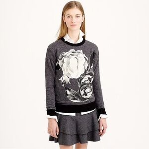 J. Crew Floral Sweatshirt Gray Size XS